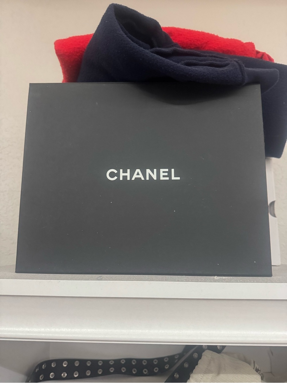 CHANEL Black Box with White Logo